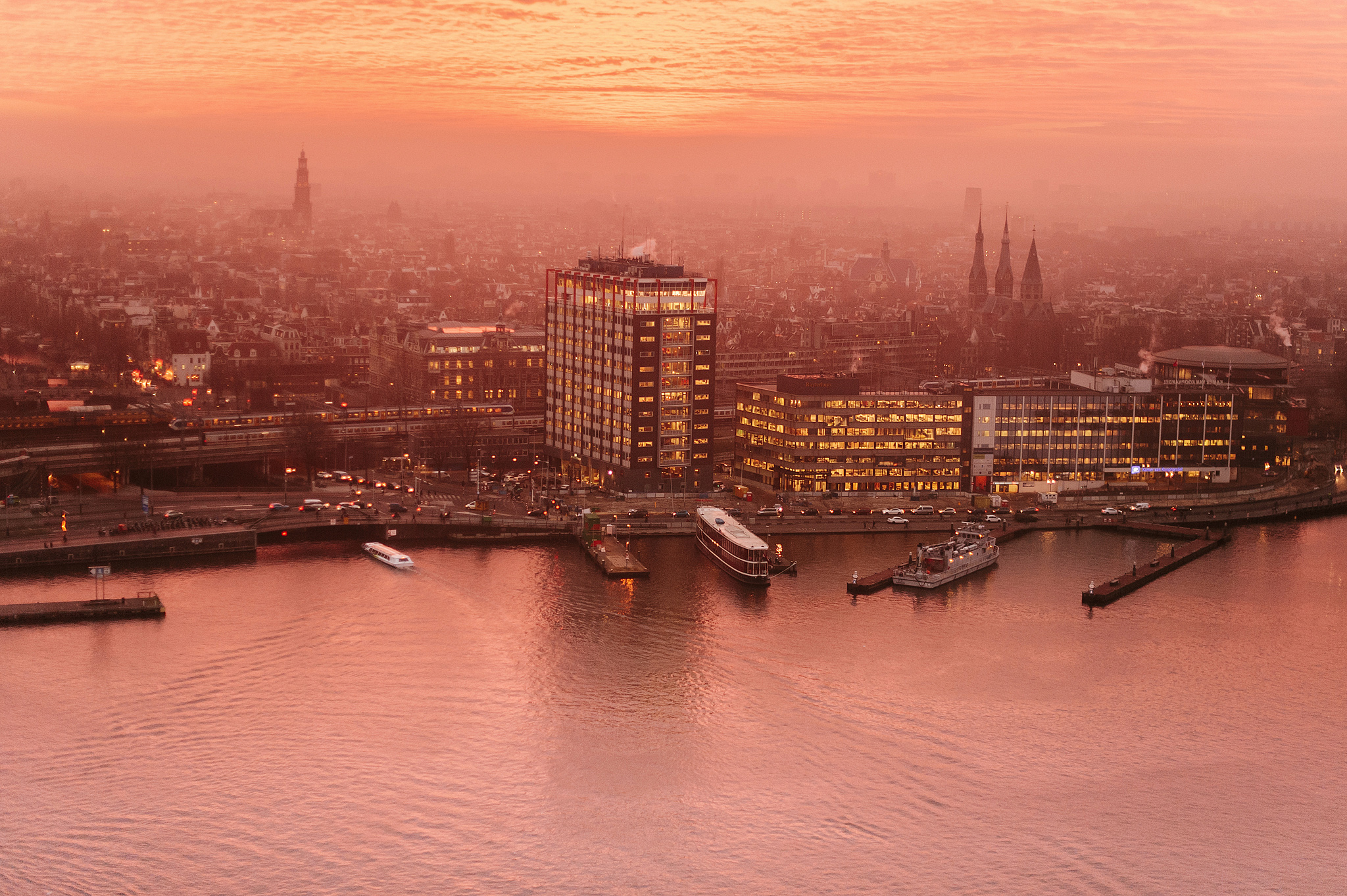 A’DAM Lookout Amsterdam, panoramic observation deck with a swing