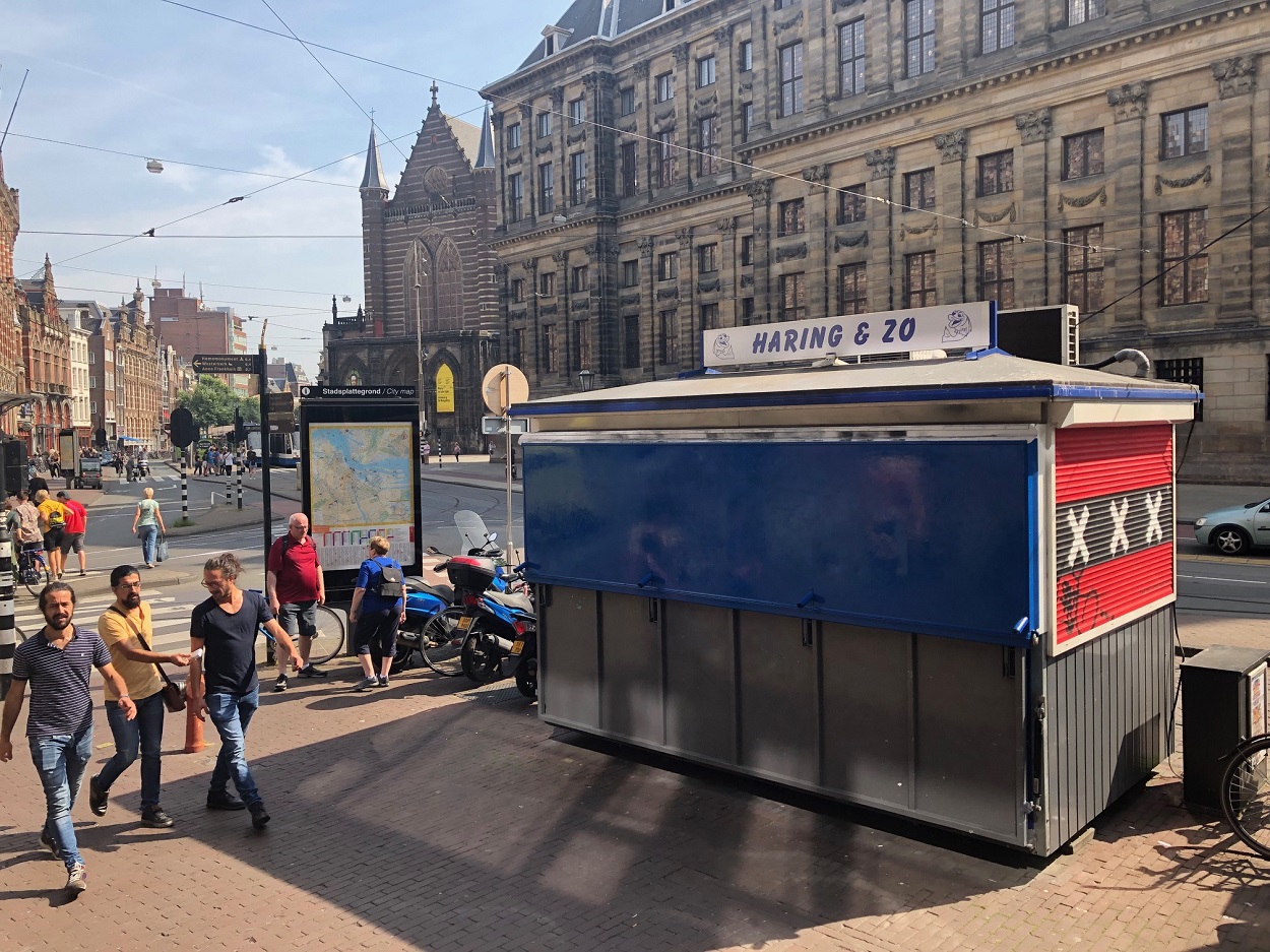 Herring pavillion behind Dam square in Amsterdam