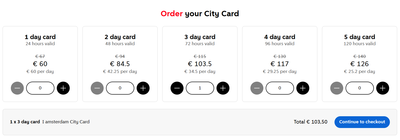 I amsterdam city card discount
