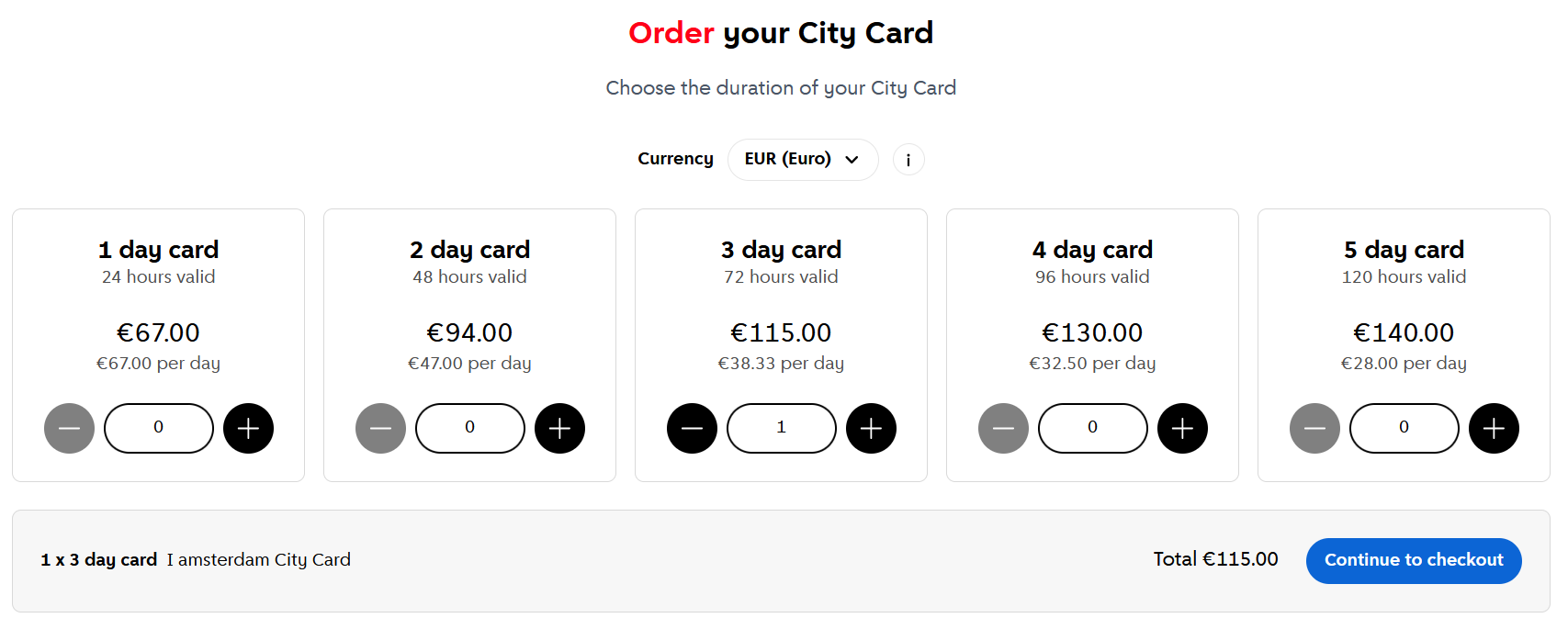 I amsterdam city card prices in 2026