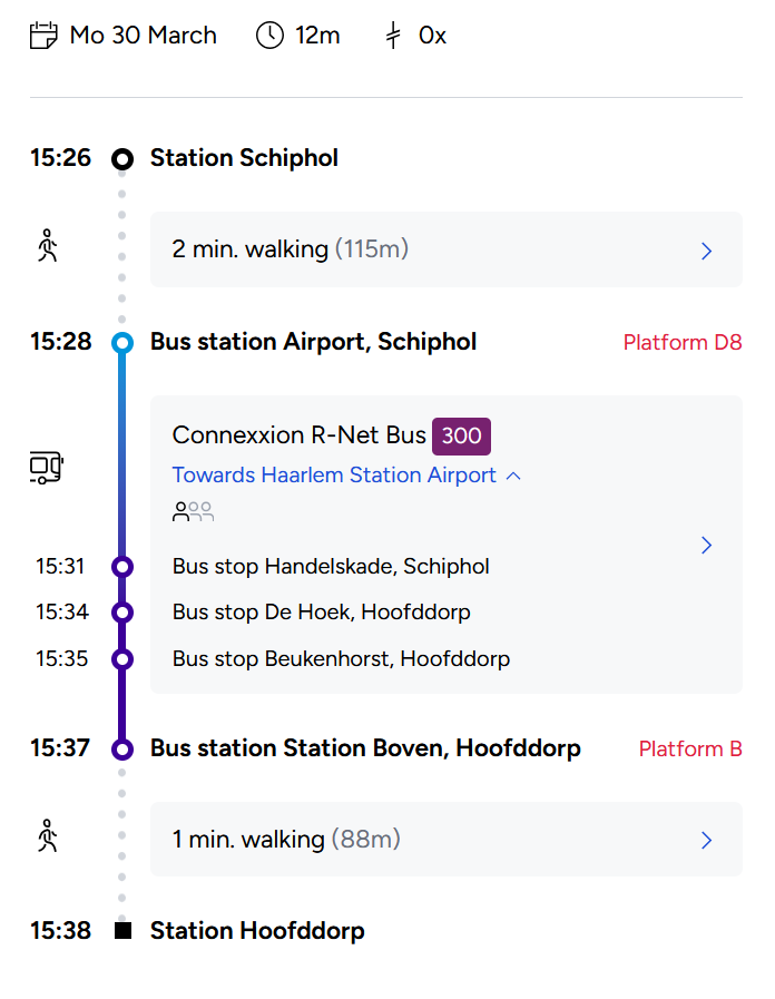 Bus 300 from Schiphol to Hoofddorp