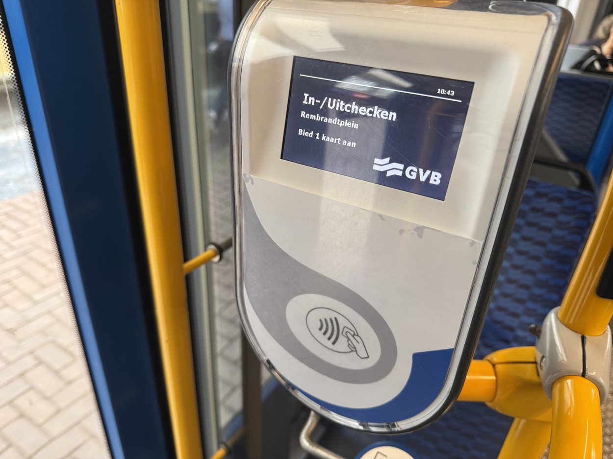 Check-in in public transport in Amsterdam
