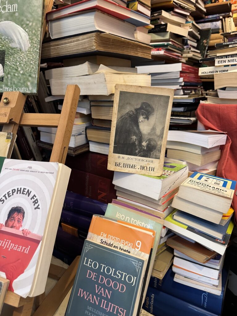 Antique books market at Amsterdam university passage